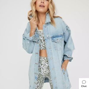 American Eagle long denim jacket